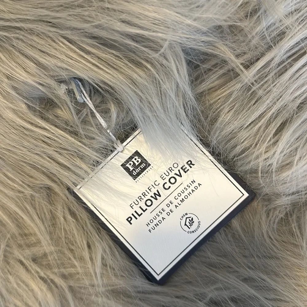 Pottery Barn Dorm Furrific Mongolian Pillow Cover Sham 26”